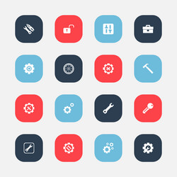 set of 16 editable toolkit icons includes symbols vector image