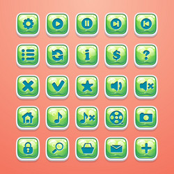 set of buttons for glamorous game interface vector