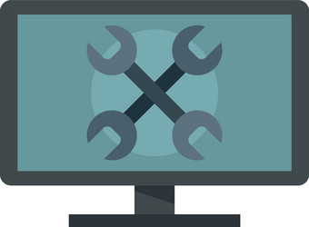 tester computer icon flat isolated vector