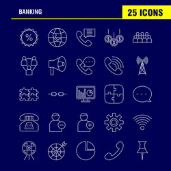 banking line icon for web print and mobile uxui vector image