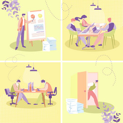 businesspeople office work flat concept vector