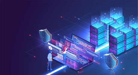 Cloud Data & Network Technology vector image