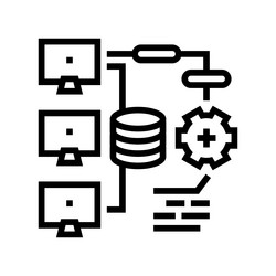 Continuous integration software line icon vector