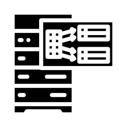 Indexing data database glyph icon vector