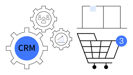 integration of crm and e-commerce processes vector image