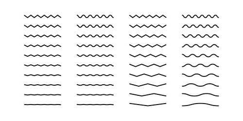 Line element icon set for design curve wavy vector