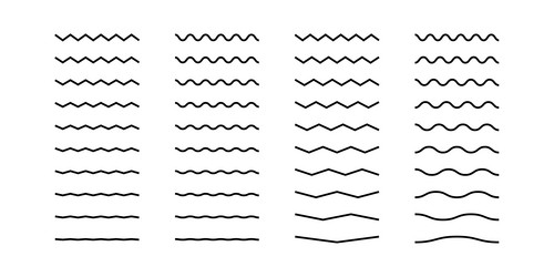 line element icon set for design curve wavy vector