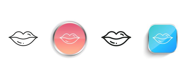 lips icon thin linear regular and button style vector image