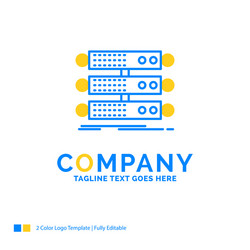 server structure rack database data blue yellow vector image
