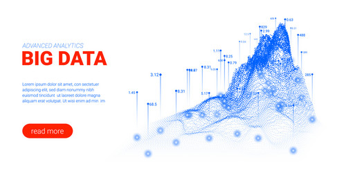 big data analysis visualization landing page vector image