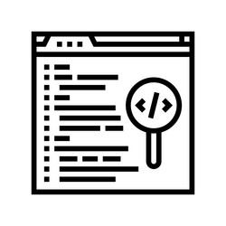 Code review software line icon vector