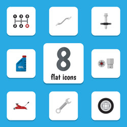 flat auto set of lifting spanner carrying vector image