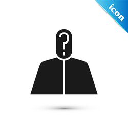 grey anonymous man with question mark icon vector image