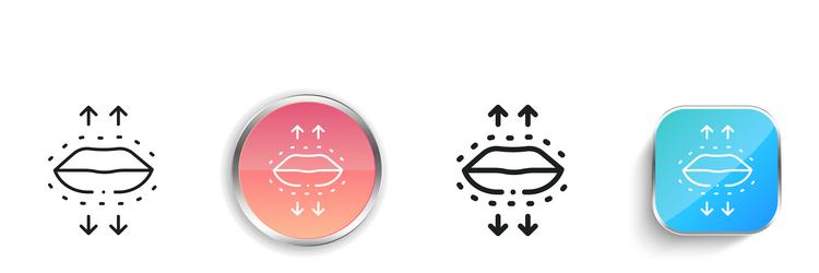 lips icon thin linear regular and button style vector image