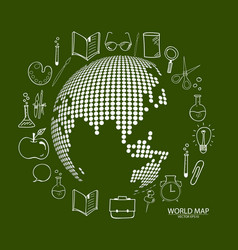 modern globe with application icon template vector