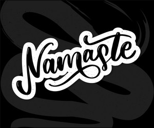 Namaste lettering indian greeting hello in hindi vector