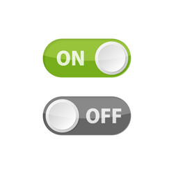 On and off buttons in flat style toggle switch vector