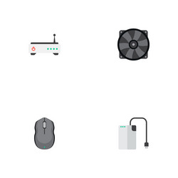 Set of computer icons flat style symbols with fan vector