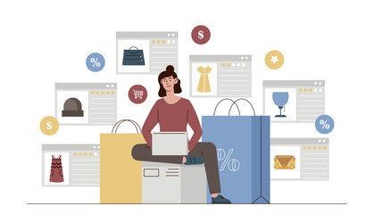 Shopping online concept vector