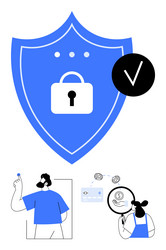 data security and authentication processes vector image