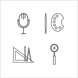 Design and studio simple linear icon setsimple vector