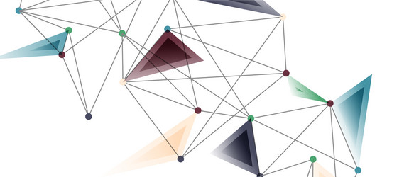 line points connections triangular technology vector image