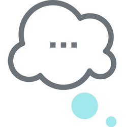 message bubble flat line web icon concept vector image