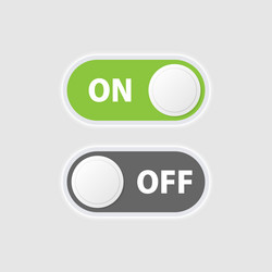 On and off buttons in flat style toggle switch vector