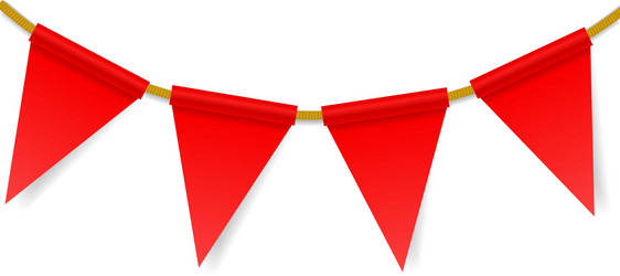 triangular flags on a rope vector image