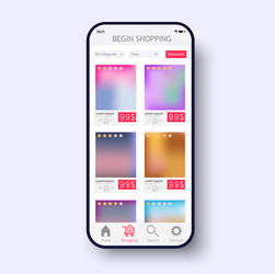 ui ux gui flat screen design template vector image