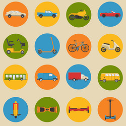 flat style collection of transport icons Vector Image