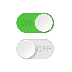 On and off buttons in flat style toggle switch vector