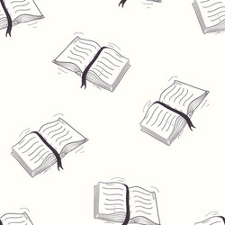 Sketched open book seamless pattern vector