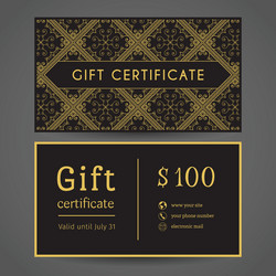 vintage gift certificate vector