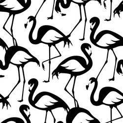 Black and White Flamingo Pattern vector