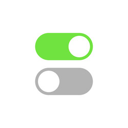 on and off buttons in flat style toggle switch vector