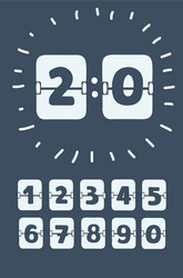 set numbers on a mechanical scoreboard vector