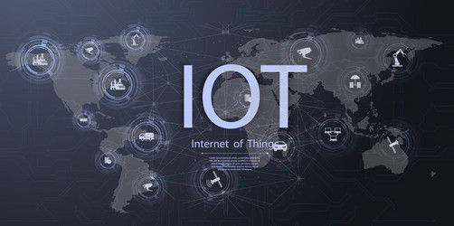 IoT Network & Technology Icons vector image