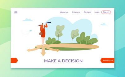 Make business decision web application website vector