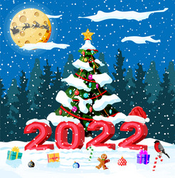 merry christmas and new year holiday greeting card Vector Image