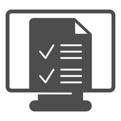 Monitor monoblock with file document ticks vector