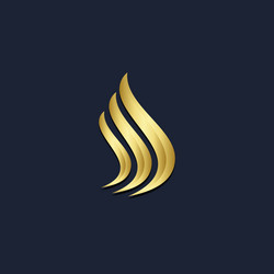 wave flow abstract gold logo vector