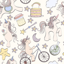 Whimsical Unicorn Pattern vector image