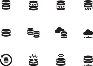Database Icon Set vector image