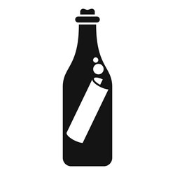 message in a bottle floating on the sea asking vector image