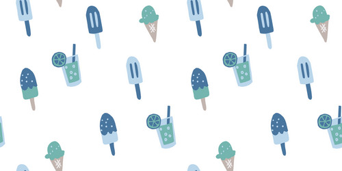 seamless popsicle summer ice cream pattern vector