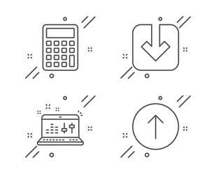 Sound check load document and calculator icons vector