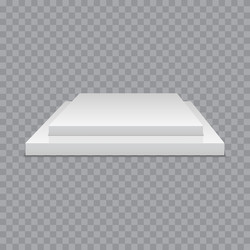 White podium square 3d empty with steps vector