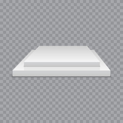 White podium square 3d empty with steps vector