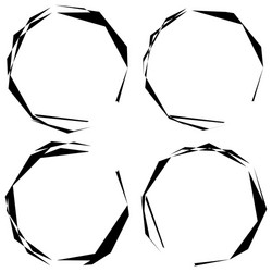 abstract grungy circle element set 4 version vector image